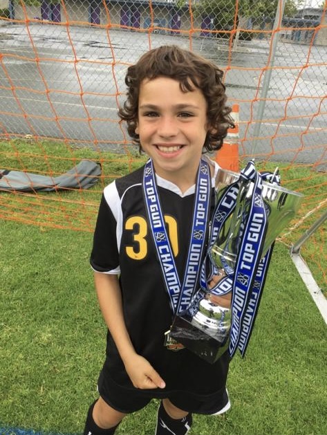 Young player with ball